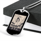 Drummer Necklace Samurai Drummer Necklace Stainless Steel or 18k Gold Dog Tag 24" Chain-Express Your Love Gifts