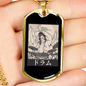 Drummer Necklace Samurai Drummer Necklace Stainless Steel or 18k Gold Dog Tag 24" Chain-Express Your Love Gifts