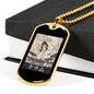 Drummer Necklace Samurai Drummer Necklace Stainless Steel or 18k Gold Dog Tag 24" Chain-Express Your Love Gifts