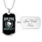 Drummer Necklace Touch My Drum Set Necklace Stainless Steel or 18k Gold Dog Tag 24" Chain-Express Your Love Gifts