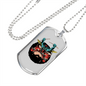 Drummer Necklace Vampire Drummer Necklace Stainless Steel or 18k Gold Dog Tag 24" Chain-Express Your Love Gifts