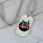 Drummer Necklace Vampire Drummer Necklace Stainless Steel or 18k Gold Dog Tag 24" Chain-Express Your Love Gifts