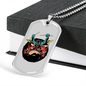 Drummer Necklace Vampire Drummer Necklace Stainless Steel or 18k Gold Dog Tag 24" Chain-Express Your Love Gifts