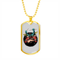 Drummer Necklace Vampire Drummer Necklace Stainless Steel or 18k Gold Dog Tag 24" Chain-Express Your Love Gifts