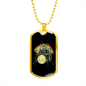 Drummer Necklace Zombie Cat Drummer Necklace Stainless Steel or 18k Gold Dog Tag 24" Chain-Express Your Love Gifts