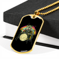 Drummer Necklace Zombie Cat Drummer Necklace Stainless Steel or 18k Gold Dog Tag 24" Chain-Express Your Love Gifts