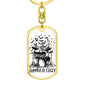 Drummers Be Crazy Keychain Dog Tag Stainless Steel or 18k Gold-Express Your Love Gifts