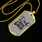 Duck Duck Boom Necklace Stainless Steel or 18k Gold Dog Tag 24" Chain-Express Your Love Gifts