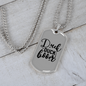 Duck Duck Boom Necklace Stainless Steel or 18k Gold Dog Tag 24" Chain-Express Your Love Gifts
