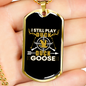 Duck Goose Necklace Stainless Steel or 18k Gold Dog Tag 24" Chain-Express Your Love Gifts