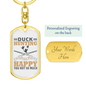 Duck Hunter'S Keychain Gift Stainless Steel or 18k Gold Dog Tag Keyring-Express Your Love Gifts