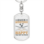 Duck Hunter'S Keychain Gift Stainless Steel or 18k Gold Dog Tag Keyring-Express Your Love Gifts