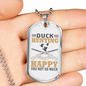 Duck Hunting Necklace Stainless Steel or 18k Gold Dog Tag 24" Chain-Express Your Love Gifts