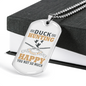 Duck Hunting Necklace Stainless Steel or 18k Gold Dog Tag 24" Chain-Express Your Love Gifts