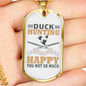 Duck Hunting Necklace Stainless Steel or 18k Gold Dog Tag 24" Chain-Express Your Love Gifts