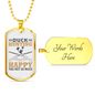 Duck Hunting Necklace Stainless Steel or 18k Gold Dog Tag 24" Chain-Express Your Love Gifts
