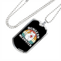 Dungeon Cat Meowster Necklace Stainless Steel or 18k Gold Dog Tag 24" Chain-Express Your Love Gifts