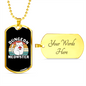 Dungeon Cat Meowster Necklace Stainless Steel or 18k Gold Dog Tag 24" Chain-Express Your Love Gifts