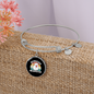 Dungeon White Meowster Cat Bracelet Stainless Steel or 18k Gold Circle Bangle-Express Your Love Gifts