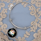 Dungeon White Meowster Cat Bracelet Stainless Steel or 18k Gold Circle Bangle-Express Your Love Gifts