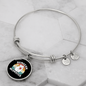 Dungeon White Meowster Cat Bracelet Stainless Steel or 18k Gold Circle Bangle-Express Your Love Gifts