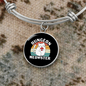 Dungeon White Meowster Cat Bracelet Stainless Steel or 18k Gold Circle Bangle-Express Your Love Gifts