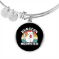 Dungeon White Meowster Cat Bracelet Stainless Steel or 18k Gold Circle Bangle-Express Your Love Gifts