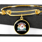 Dungeon White Meowster Cat Bracelet Stainless Steel or 18k Gold Circle Bangle-Express Your Love Gifts