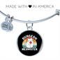 Dungeon White Meowster Cat Bracelet Stainless Steel or 18k Gold Circle Bangle-Express Your Love Gifts