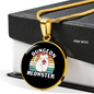 Dungeon White Meowster Cat Circle Necklace Stainless Steel or 18k Gold 18-22"-Express Your Love Gifts