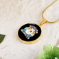 Dungeon White Meowster Cat Circle Necklace Stainless Steel or 18k Gold 18-22"-Express Your Love Gifts