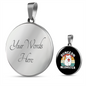 Dungeon White Meowster Cat Circle Necklace Stainless Steel or 18k Gold 18-22"-Express Your Love Gifts