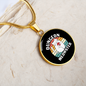 Dungeon White Meowster Cat Circle Necklace Stainless Steel or 18k Gold 18-22"-Express Your Love Gifts