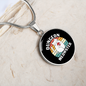 Dungeon White Meowster Cat Circle Necklace Stainless Steel or 18k Gold 18-22"-Express Your Love Gifts