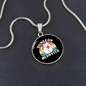 Dungeon White Meowster Cat Circle Necklace Stainless Steel or 18k Gold 18-22"-Express Your Love Gifts
