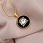 Dungeon White Meowster Cat Circle Necklace Stainless Steel or 18k Gold 18-22"-Express Your Love Gifts