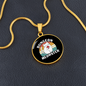 Dungeon White Meowster Cat Circle Necklace Stainless Steel or 18k Gold 18-22"-Express Your Love Gifts