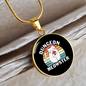 Dungeon White Meowster Cat Circle Necklace Stainless Steel or 18k Gold 18-22"-Express Your Love Gifts
