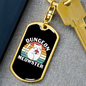 Dungeon White Meowster Cat Keychain Stainless Steel or 18k Gold Dog Tag Keyring-Express Your Love Gifts