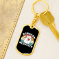 Dungeon White Meowster Cat Keychain Stainless Steel or 18k Gold Dog Tag Keyring-Express Your Love Gifts
