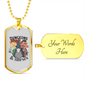 Dungeons and Horses Horse Necklace Stainless Steel or 18k Gold Dog Tag 24" Chain-Express Your Love Gifts