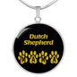 Dutch Shepherd Mama Circle Necklace Stainless Steel or 18k Gold 18-22" Dog Owner Lover-Express Your Love Gifts