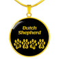 Dutch Shepherd Mama Circle Necklace Stainless Steel or 18k Gold 18-22" Dog Owner Lover-Express Your Love Gifts