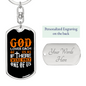 Each Of Us God Loves Keychain Stainless Steel or 18k Gold Dog Tag Keyring-Express Your Love Gifts