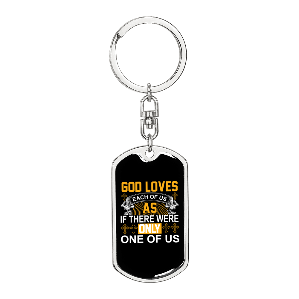Each Of Us Keychain Stainless Steel or 18k Gold Dog Tag Keyring-Express Your Love Gifts