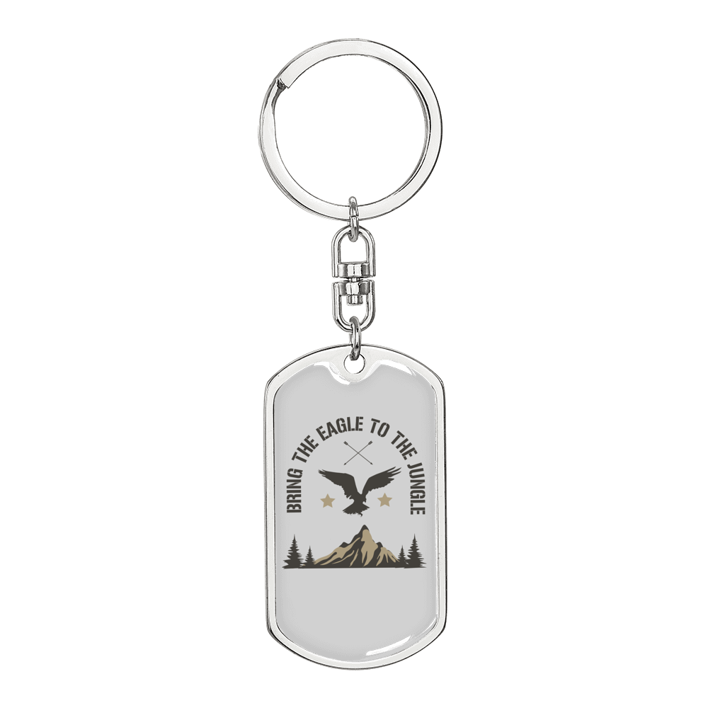 Eagle To Jungle Hunter'S Keychain Gift Stainless Steel or 18k Gold Dog Tag Keyring-Express Your Love Gifts