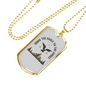 Eagle To Jungle Hunting Necklace Stainless Steel or 18k Gold Dog Tag 24"-Express Your Love Gifts