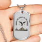 Eagle To Jungle Hunting Necklace Stainless Steel or 18k Gold Dog Tag 24"-Express Your Love Gifts