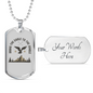 Eagle To Jungle Hunting Necklace Stainless Steel or 18k Gold Dog Tag 24"-Express Your Love Gifts