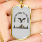 Eagle To Jungle Hunting Necklace Stainless Steel or 18k Gold Dog Tag 24"-Express Your Love Gifts